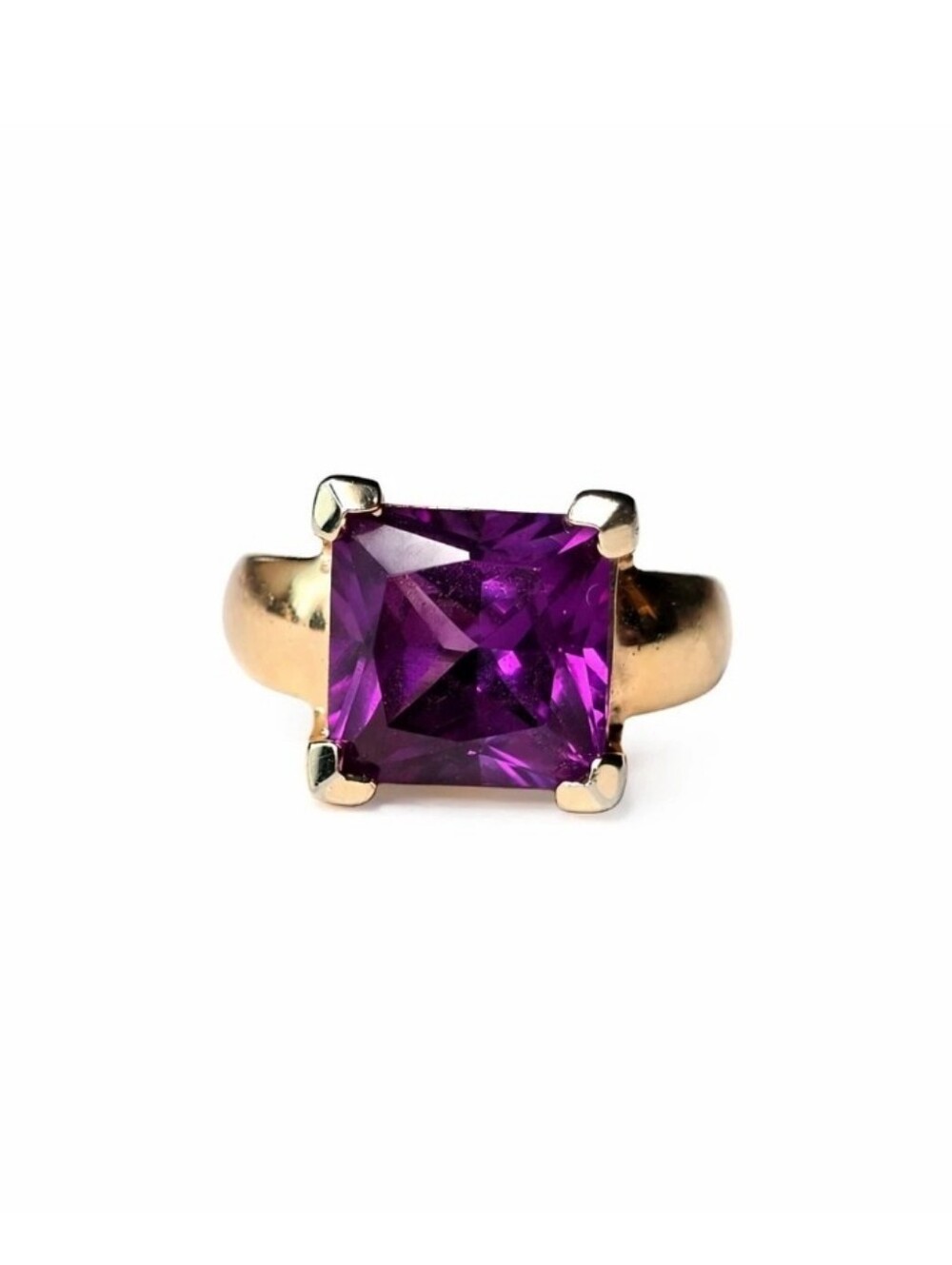Ross Simons Purple Cubic Zirconia 18K Gold Over Sterling Silver Ring SZ 6